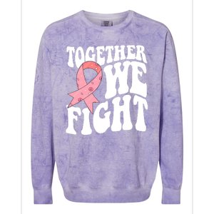 Together We Fight Breast Cancer Retro Colorblast Crewneck Sweatshirt