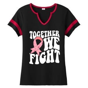 Together We Fight Breast Cancer Retro Ladies Halftime Notch Neck Tee