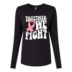 Together We Fight Breast Cancer Retro Womens Cotton Relaxed Long Sleeve T-Shirt