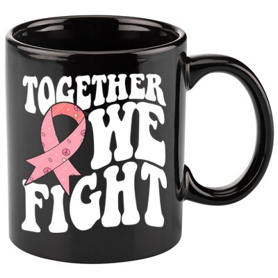 Together We Fight Breast Cancer Retro 11oz C Handle Ceramic Mug