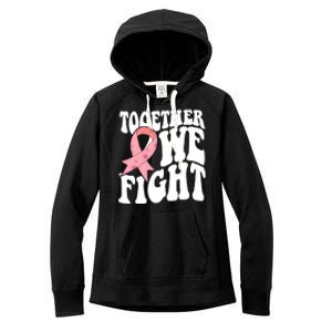 Together We Fight Breast Cancer Retro Women's Fleece Hoodie