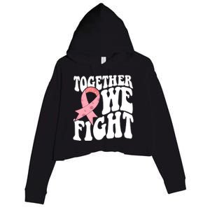 Together We Fight Breast Cancer Retro Crop Fleece Hoodie