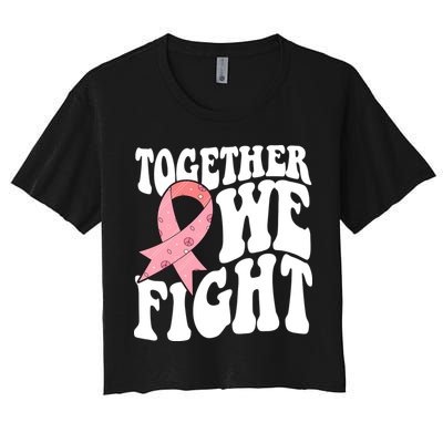 Together We Fight Breast Cancer Retro Women's Crop Top Tee