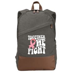 Together We Fight Breast Cancer Retro Cotton Canvas Backpack