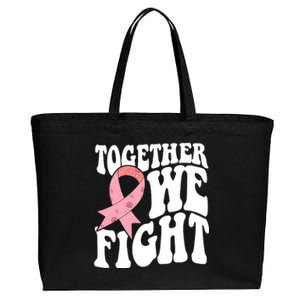 Together We Fight Breast Cancer Retro Cotton Canvas Jumbo Tote