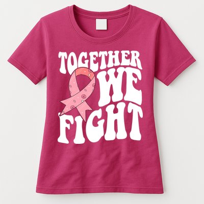 Together We Fight Breast Cancer Retro Womens T-Shirt