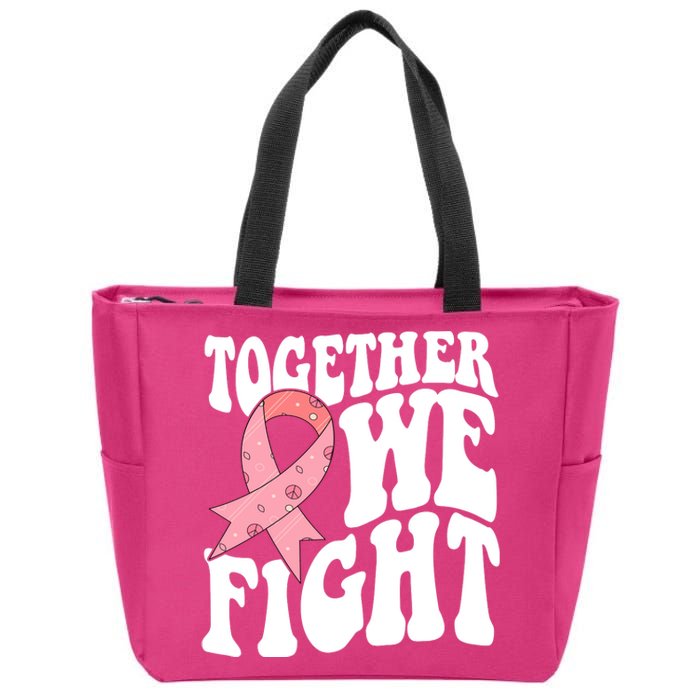 Together We Fight Breast Cancer Retro Zip Tote Bag