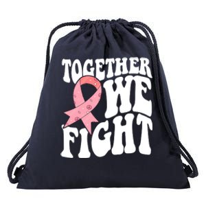 Together We Fight Breast Cancer Retro Drawstring Bag