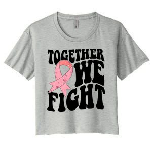 Together We Fight Breast Cancer Retro Women's Crop Top Tee