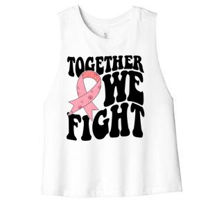 Together We Fight Breast Cancer Retro Women's Racerback Cropped Tank