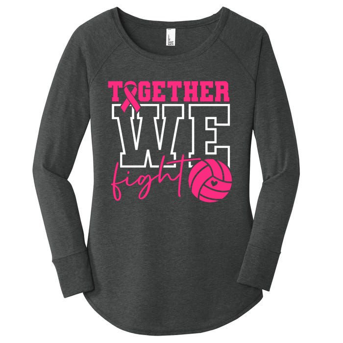 Together We Fight Volleyball Breast Cancer Pink Ribbon Women's Perfect Tri Tunic Long Sleeve Shirt