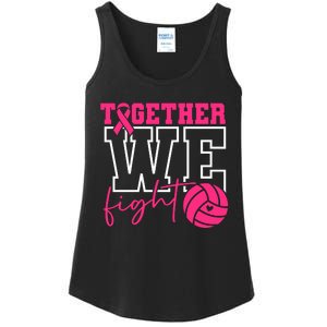 Together We Fight Volleyball Breast Cancer Pink Ribbon Ladies Essential Tank