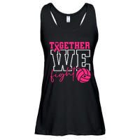 Together We Fight Volleyball Breast Cancer Pink Ribbon Ladies Essential Flowy Tank