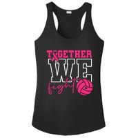 Together We Fight Volleyball Breast Cancer Pink Ribbon Ladies PosiCharge Competitor Racerback Tank