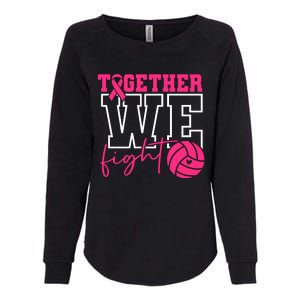 Together We Fight Volleyball Breast Cancer Pink Ribbon Womens California Wash Sweatshirt