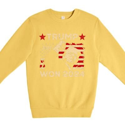 Trump Won Fist Pump Jd Vance 2024 Inaugration 47th President Premium Crewneck Sweatshirt