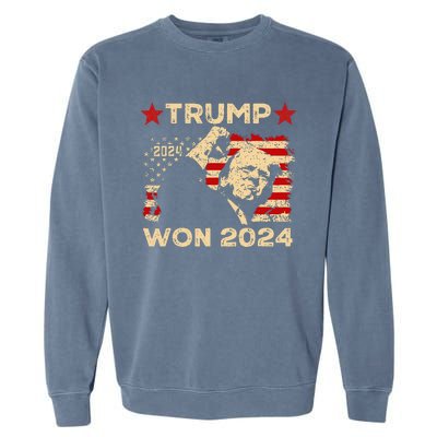 Trump Won Fist Pump Jd Vance 2024 Inaugration 47th President Garment-Dyed Sweatshirt