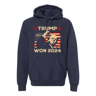 Trump Won Fist Pump Jd Vance 2024 Inaugration 47th President Premium Hoodie