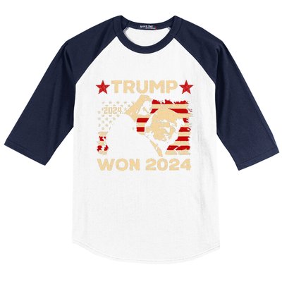 Trump Won Fist Pump Jd Vance 2024 Inaugration 47th President Baseball Sleeve Shirt