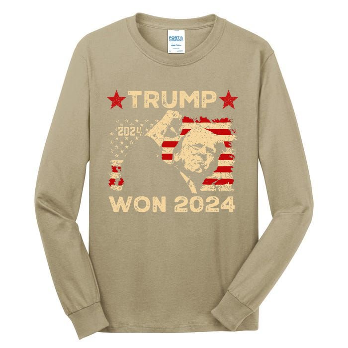 Trump Won Fist Pump Jd Vance 2024 Inaugration 47th President Tall Long Sleeve T-Shirt