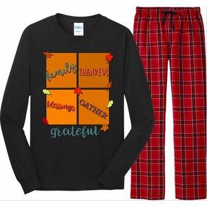 Thanksgiving Words Family Thankful Blessings Gather Meaningful Gift Long Sleeve Pajama Set