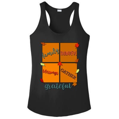 Thanksgiving Words Family Thankful Blessings Gather Meaningful Gift Ladies PosiCharge Competitor Racerback Tank