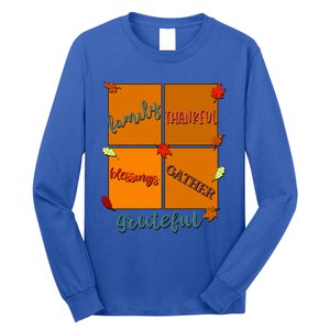 Thanksgiving Words Family Thankful Blessings Gather Meaningful Gift Long Sleeve Shirt