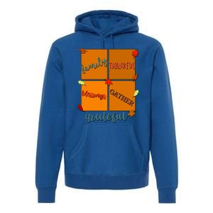 Thanksgiving Words Family Thankful Blessings Gather Meaningful Gift Premium Hoodie