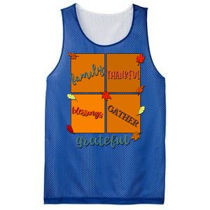 Thanksgiving Words Family Thankful Blessings Gather Meaningful Gift Mesh Reversible Basketball Jersey Tank