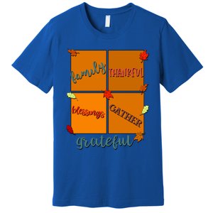 Thanksgiving Words Family Thankful Blessings Gather Meaningful Gift Premium T-Shirt