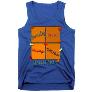 Thanksgiving Words Family Thankful Blessings Gather Meaningful Gift Tank Top