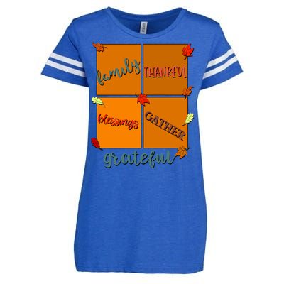 Thanksgiving Words Family Thankful Blessings Gather Meaningful Gift Enza Ladies Jersey Football T-Shirt