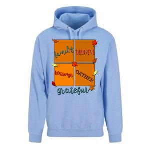 Thanksgiving Words Family Thankful Blessings Gather Meaningful Gift Unisex Surf Hoodie