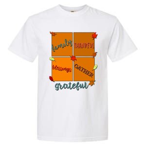 Thanksgiving Words Family Thankful Blessings Gather Meaningful Gift Garment-Dyed Heavyweight T-Shirt