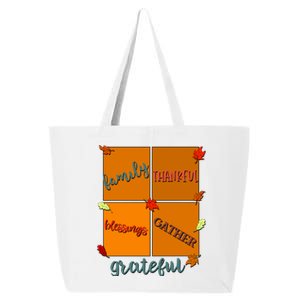 Thanksgiving Words Family Thankful Blessings Gather Meaningful Gift 25L Jumbo Tote