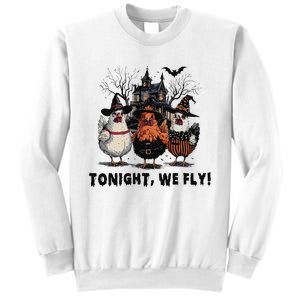 Tonight We Fly Funny Chicken Halloween Spooky Season Sweatshirt