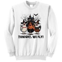 Tonight We Fly Funny Chicken Halloween Spooky Season Sweatshirt