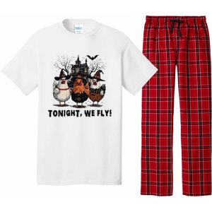 Tonight We Fly Funny Chicken Halloween Spooky Season Pajama Set