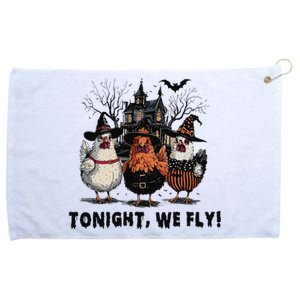 Tonight We Fly Funny Chicken Halloween Spooky Season Grommeted Golf Towel