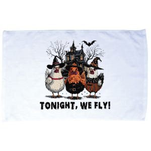 Tonight We Fly Funny Chicken Halloween Spooky Season Microfiber Hand Towel