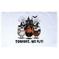 Tonight We Fly Funny Chicken Halloween Spooky Season Microfiber Hand Towel