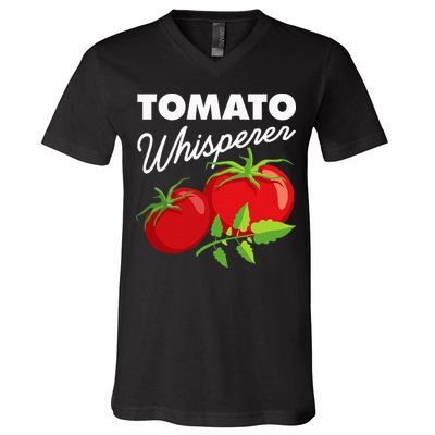 Tomato Whisperer Funny Vegan Farmer Garden Farm Lover Outfit V-Neck T-Shirt