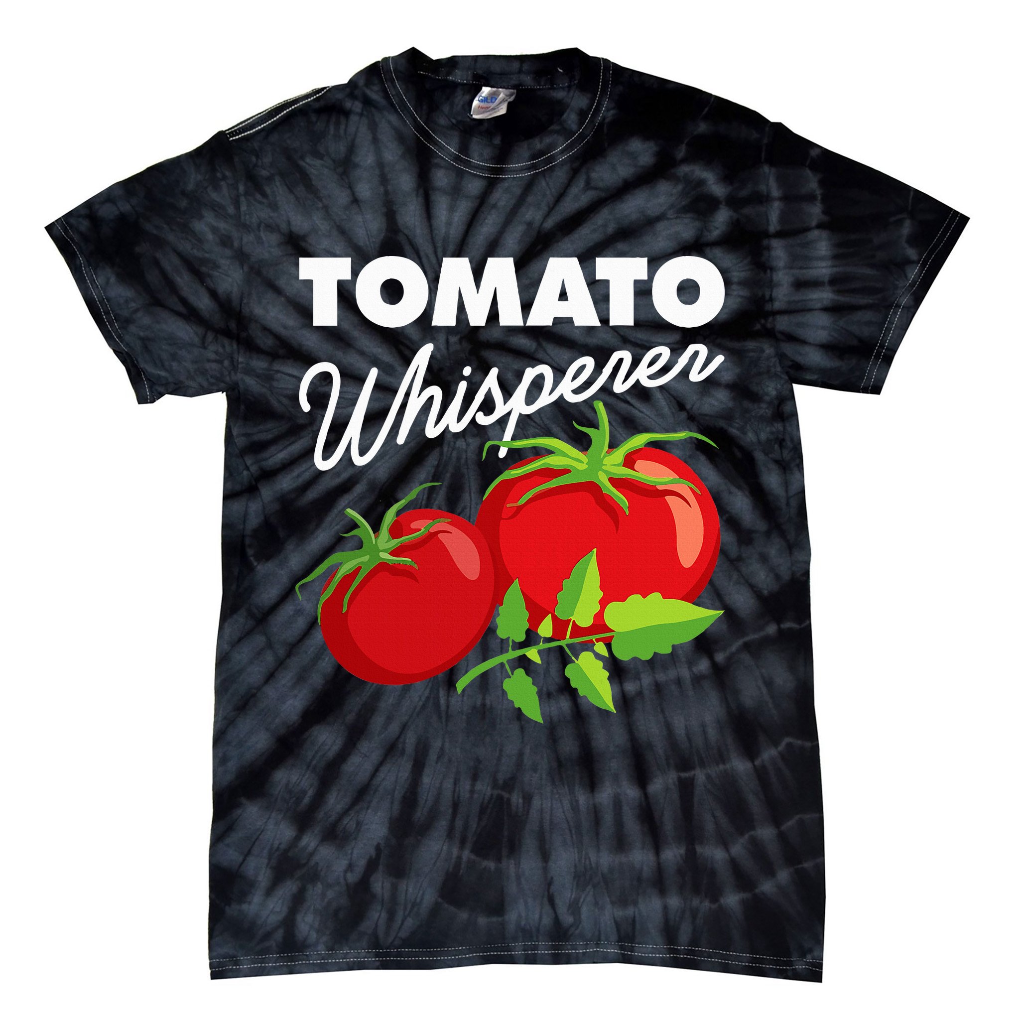Tomato Whisperer Funny Vegan Farmer Garden Farm Lover Outfit Tie-Dye T-Shirt