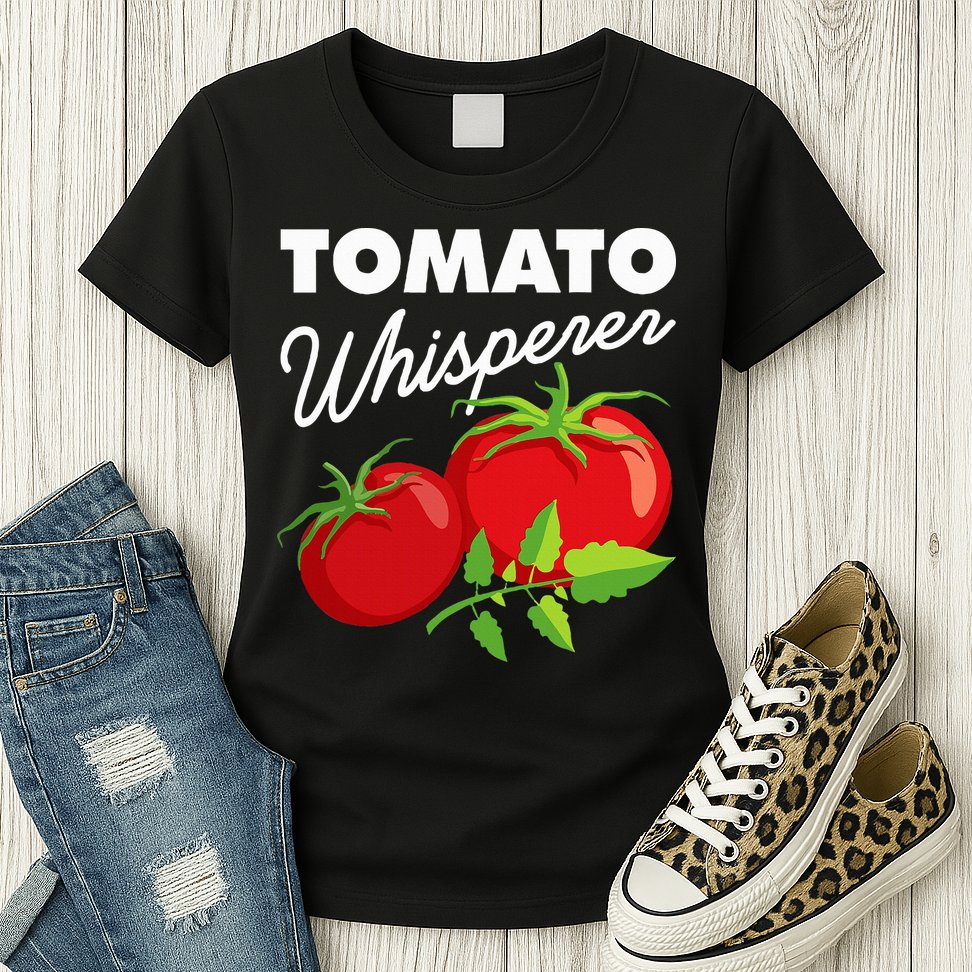 Tomato Whisperer Funny Vegan Farmer Garden Farm Lover Outfit Womens T-Shirt