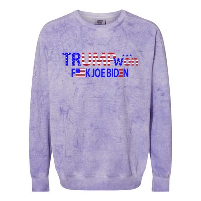 Trump Won F Joe Biden Colorblast Crewneck Sweatshirt