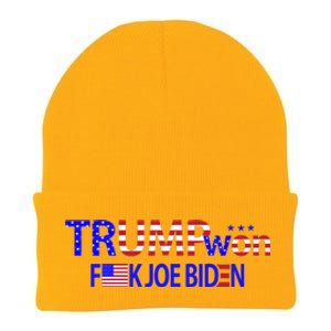 Trump Won F Joe Biden Knit Cap Winter Beanie