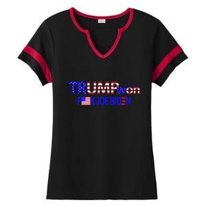 Trump Won F Joe Biden Ladies Halftime Notch Neck Tee