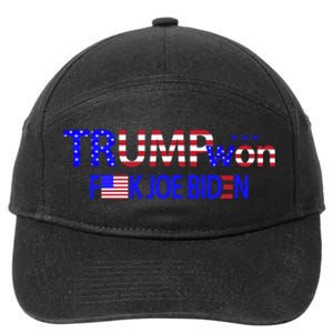 Trump Won F Joe Biden 7-Panel Snapback Hat