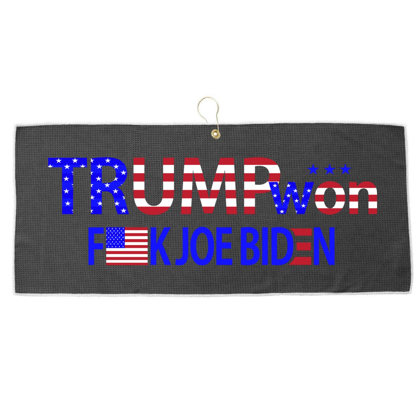 Trump Won F Joe Biden Large Microfiber Waffle Golf Towel