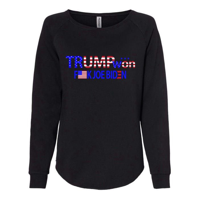 Trump Won F Joe Biden Womens California Wash Sweatshirt